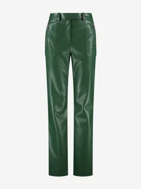 Broek van imitatieleer met wijde pijpen