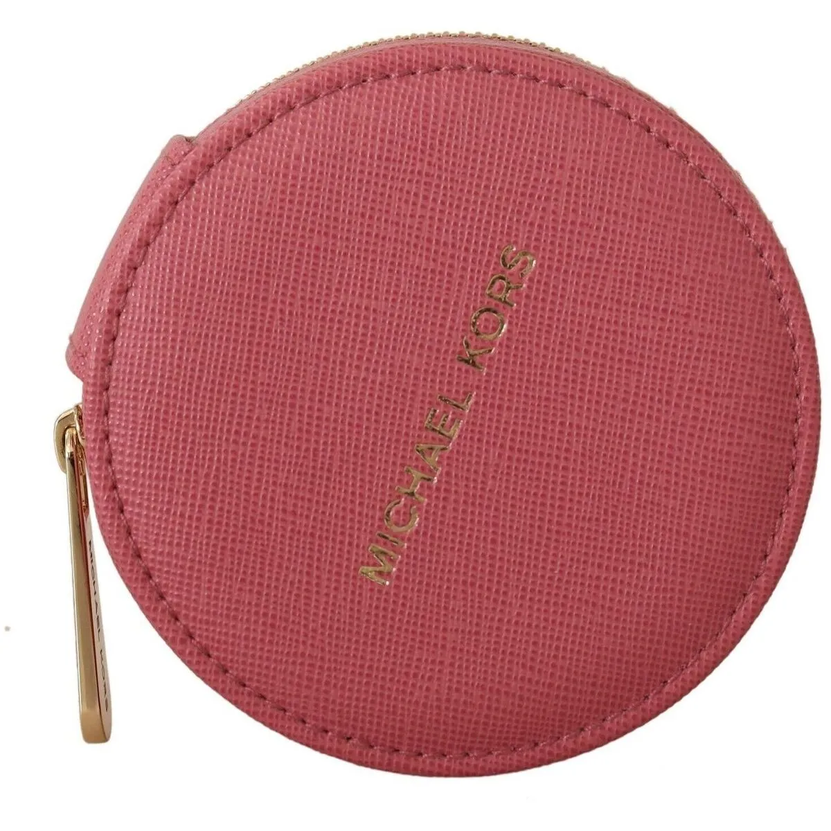 Lederen Zip Round Pouch Portemonnee Portemonnee