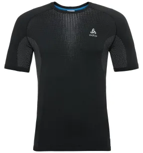 Ondershirt Odlo Men SUW Top Crew Neck S/S Performance Warm Black Odlo Concrete Grey