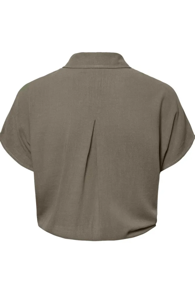 PCVINSTY SS LINEN TIE SHIRT NOOS 17124357 Fossil